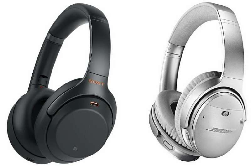 Sony WH-1000XM3 - слева, Bose QuietComfort 35 - справа