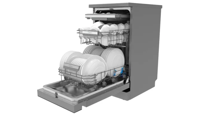 Недорогая отдельностоящая посудомоечная машина Midea MFD45S350Si