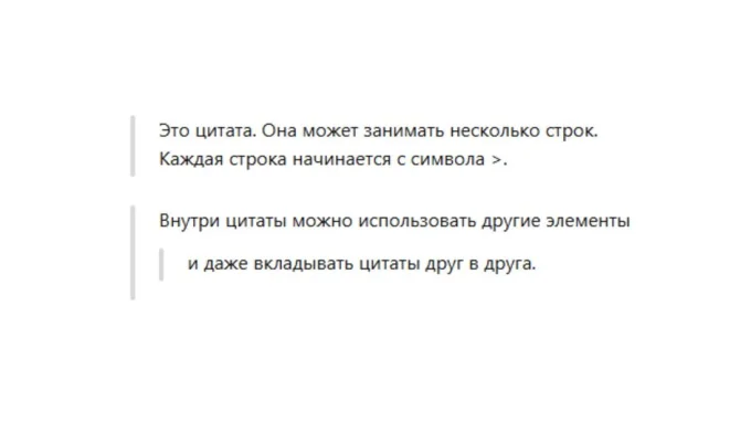 Цитата, которую оформили в Markdown