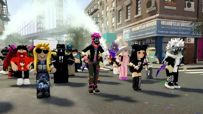 Сцена на улице в Roblox, заблокированном в РФ