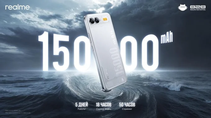 realme с батареей 15 000 мАч