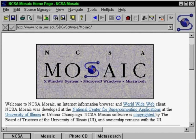 Mosaic — прообраз современных браузеров