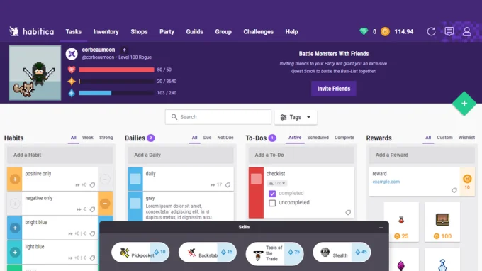 Скриншот Habitica