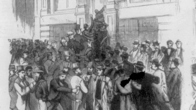 Последствия долгой депрессии. Иллюстрация из газеты Фрэнка Лесли от 4 октября 1873 года.