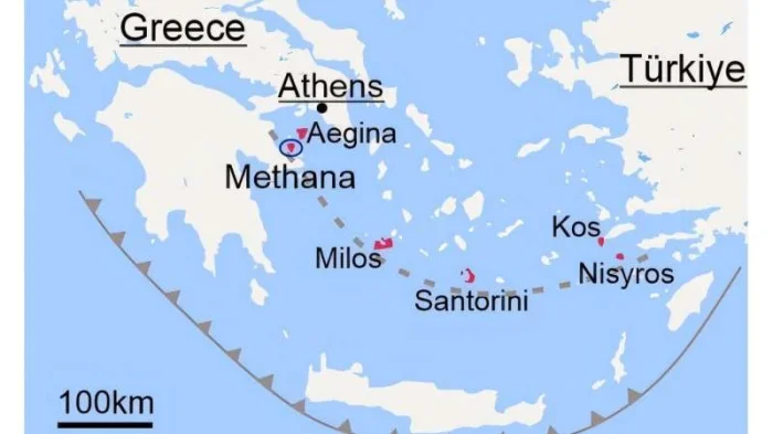 Вулкан Метана на карте