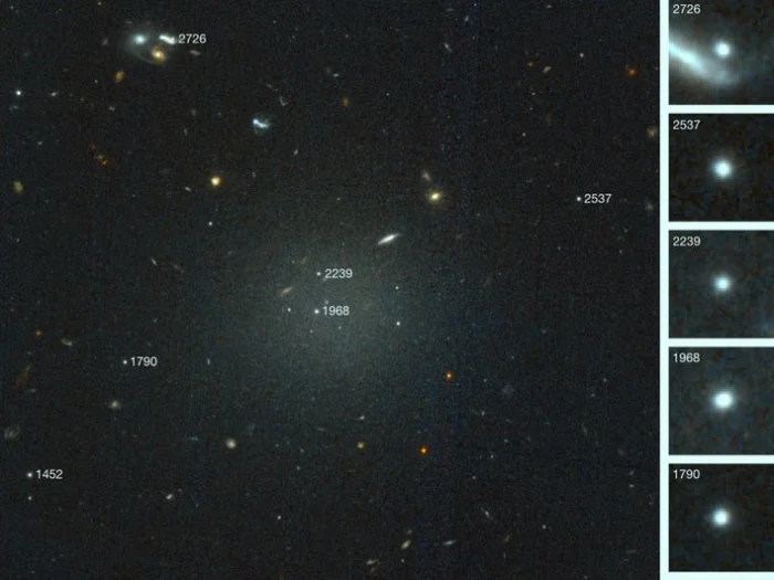 Галактика DF4 в окрестностях NGC 1052